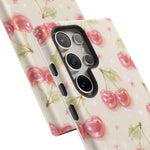 Pink Cherry Pattern Phone Case | Cute Retro Fruit Design
