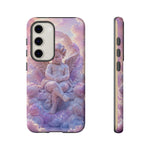 Cherub Cloud Throne Phone Case, Pastel Marble 3D Render Cover