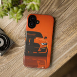 Orange Mustang Art Phone Case, GT500 American Muscle Car Tough Cover for Male