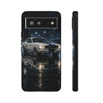 GT350 Phone Case White, Rainy Track Night Classic Racer Tough Cover