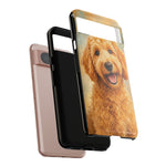 Goldendoodle Fluffy Curls Portrait Art Tough Phone Case