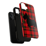 Scottish Terrier Silhouette Plaid Art Tough Phone Case