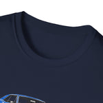 Blue 1966 GTO Muscle Car Trio Illustration T-Shirt | Classic Auto Shirt