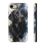 Black Lab Watercolor Art Tough Phone Case - Dog Portrait