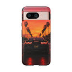 Black Camaro ZL1 Sunset Tough Phone Case - Palm Silhouette