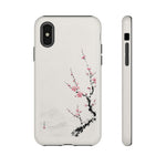 Plum Blossom Ink Wash Phone Case Minimalist Zen Tough Case