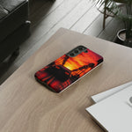 Matte Black MK4 Supra Sunset Tough Phone Case - Palm Silhouette