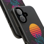 Synthwave Wireframe Hand Retro Sun Phone Case Tough Case