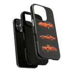 C3 Corvette Art Phone Case Orange, Three-View Vector Cover, Gift