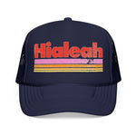 Hialeah Trucker Hat Retro Vintage Hialeah Florida Snapback Cap Foam Mesh Miami Style
