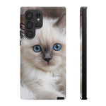 Ragdoll Kitten Phone Case, Blue Eyes Macro Portrait Cover, Gift