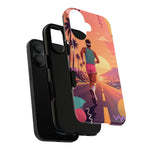 Retro Runner Sunset phone case | 80s Vaporwave jogging design