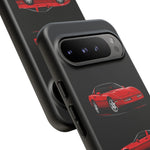 C4 Corvette Art Phone Case Red, Three-View Vector Cover, Gift