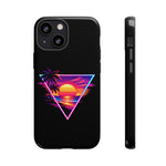 Synthwave Sunset Triangle Phone Case Retro Vaporwave Case