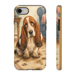 Guilty Basset Hound Phone Case, Muddy Watercolor Art Cover