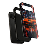 Orange Supra Phone Case, Neon City Night JDM Sports Car Tough Cover