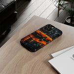 Orange Daytona Phone Case, Rainy City Night Muscle Car Tough Cover
