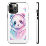 Pastel Panda Phone Case, Glitch Color Block Cover
