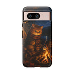 Campfire Cat Phone Case, Marshmallow Night Painterly Cover