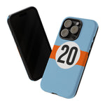 Copy of Blue Orange Number 20 Retro Racing Stripe Tough Phone Case Cover