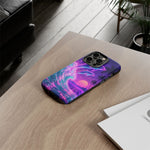 Neon Dolphin Ocean Vaporwave Art Tough Phone Case