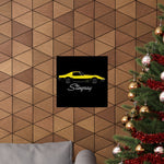 1969 Chevy Corvette Stingray Poster Classic C3 Sports Car Wall Art Print Yellow