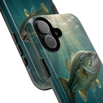 Largemouth Bass Phone Case, Sunlit Underwater Tough Cover, Gift