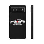 R34 Skyline Japanese Flag Race Car Phone Case | JDM GT-R Tough Cover