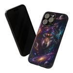 Cosmic Wolf Phone Case, Galaxy Nebula Portrait Tough Cover, Gift