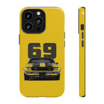 1969 Camaro Z28 Yellow Front View Muscle Car Tough Phone Case