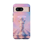 Praying Cherub Statue halo Vaporwave Aesthetic phone case