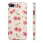 Pink Cherry Pattern Phone Case | Cute Retro Fruit Design