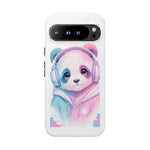 Pastel Panda Phone Case, Glitch Color Block Cover