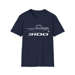 1957 3100 Pickup Outline Silhouette Classic Truck T-Shirt Line Art Emblem Chevy Fan Gift