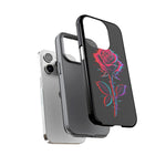 Glitch Rose Neon Phone Case Vaporwave Tough Cover
