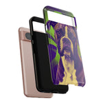 Boxer Halftone Portrait Tough Phone Case - Green and Violet