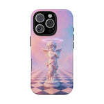 Praying Cherub Statue halo Vaporwave Aesthetic phone case