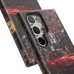 Red FD RX-7 Blossom Alley Tough Phone Case - Rain-Slicked Night