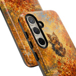 Yorkshire Terrier Jumping in Autumn Leaves Tough Case | Fall Dog Phone Cover