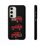 Early Bronco Phone Case Red, Three-View Truck Vector Cover