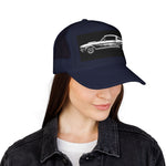 Vintage Mustang Sketch Foam Trucker Hat | Classic Car Outline, Retro Auto