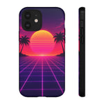 Classic Grid Sunset Vaporwave Art Tough Phone Case