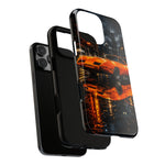 Orange Daytona Phone Case, Rainy City Night Muscle Car Tough Cover
