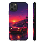 FD RX-7 Retro Sunset Sports Car Tough Case | Neon Vaporwave Beach Drive