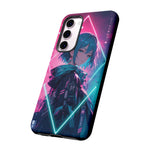 Anime Girl Phone Case Teal, Neon Kanji Calm Gradient Tough Cover