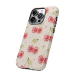 Pink Cherry Pattern Phone Case | Cute Retro Fruit Design