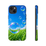 Bubbles Over Grass phone case | Tough Cover