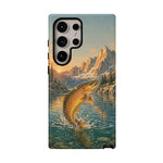 Leaping Golden Trout Lake Scene phone case | Tough Cover