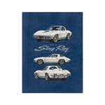 1963 Split Window Corvette Sting Ray Cars Velveteen Blanket | Classic Throw