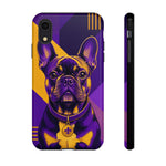 French Bulldog Pop-Art Portrait Tough Phone Case - Purple Gold